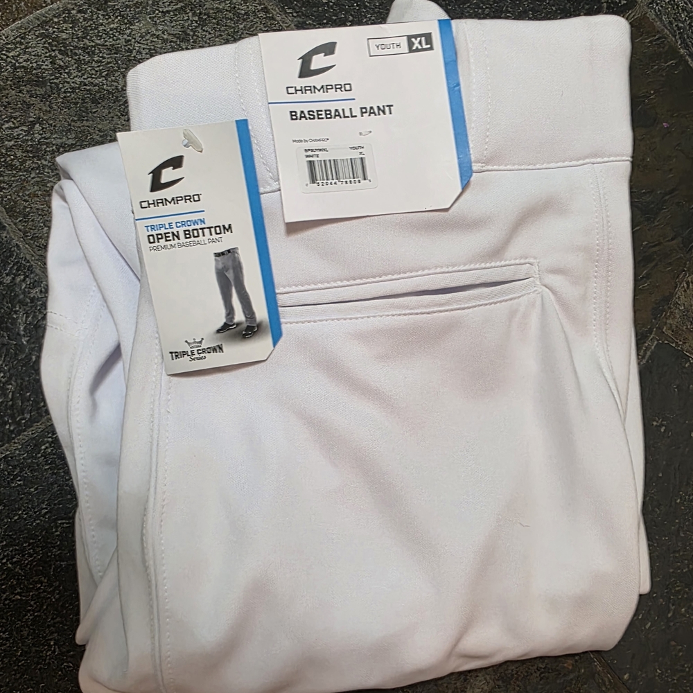Champro Kids White Open-Bottom Baseball Pants